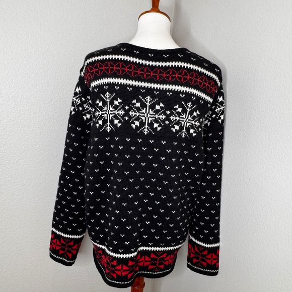 J. JILL Reindeer Christmas Full Zip Cardigan Sweater LG Wool‎ Blend Fair Isle - Picture 5 of 9